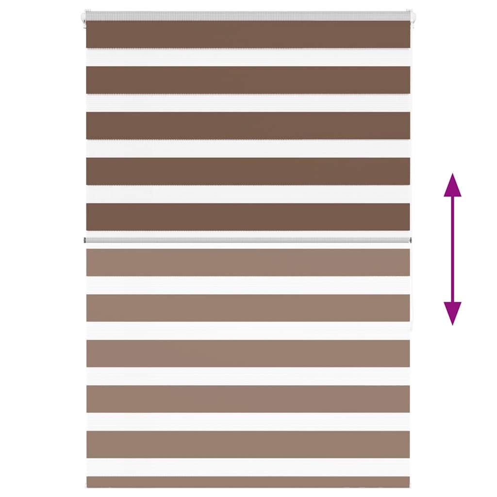 zebragardin brun 115x150 cm stofbredde 110,9 cm polyester
