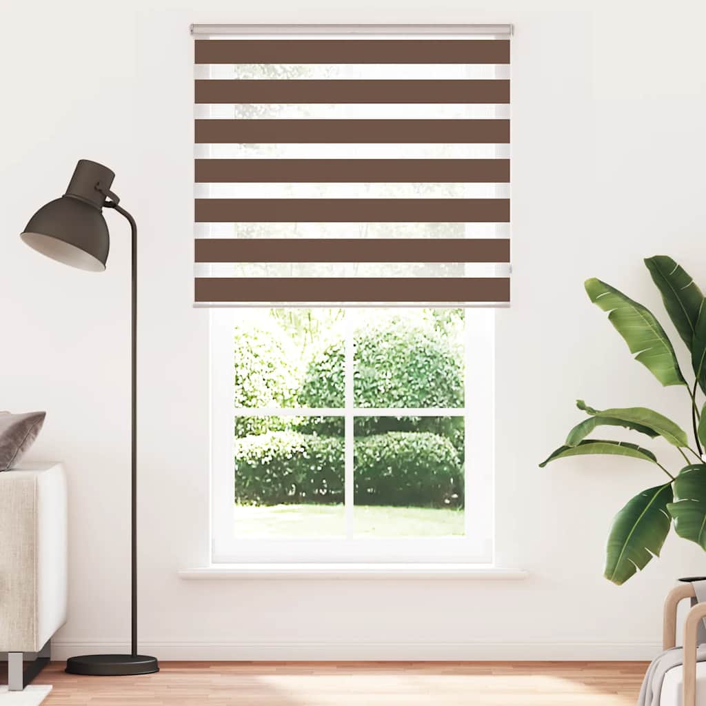 zebragardin brun 135x230 cm stofbredde 130,9 cm polyester