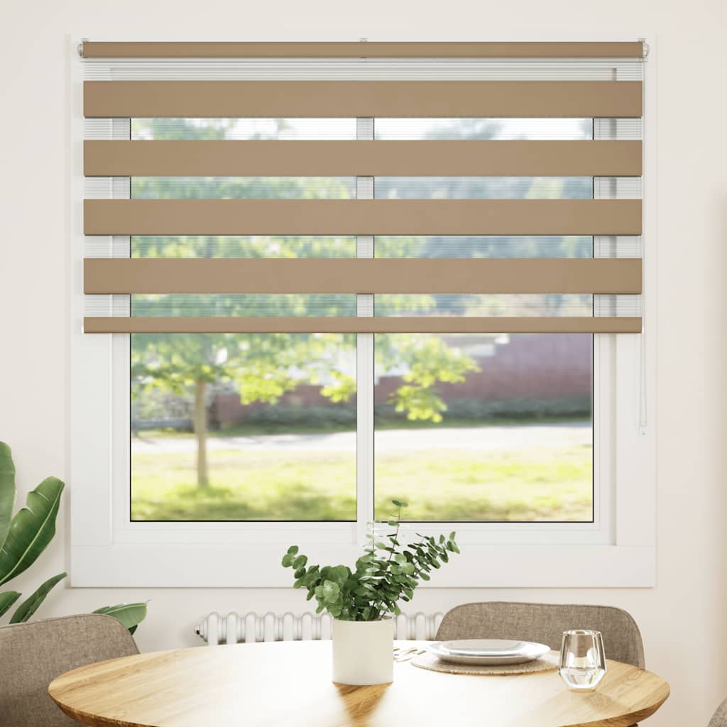 zebragardin sandbrun 145x150 cm stofbredde 140,9 cm polyester