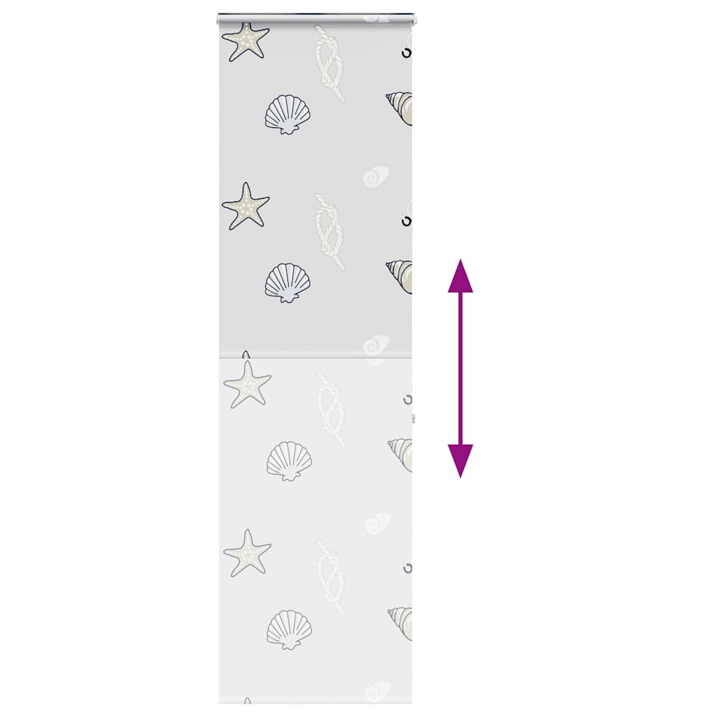Bruserullegardin med kassette 80x240 cm Stofbredde 76 cm