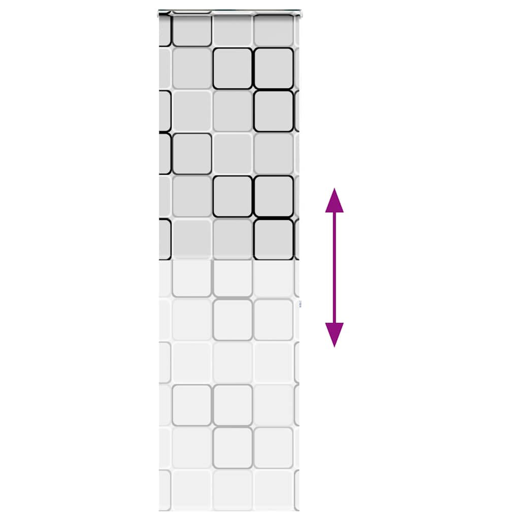 Bruserullegardin med kassette 80x240 cm Stofbredde 76 cm