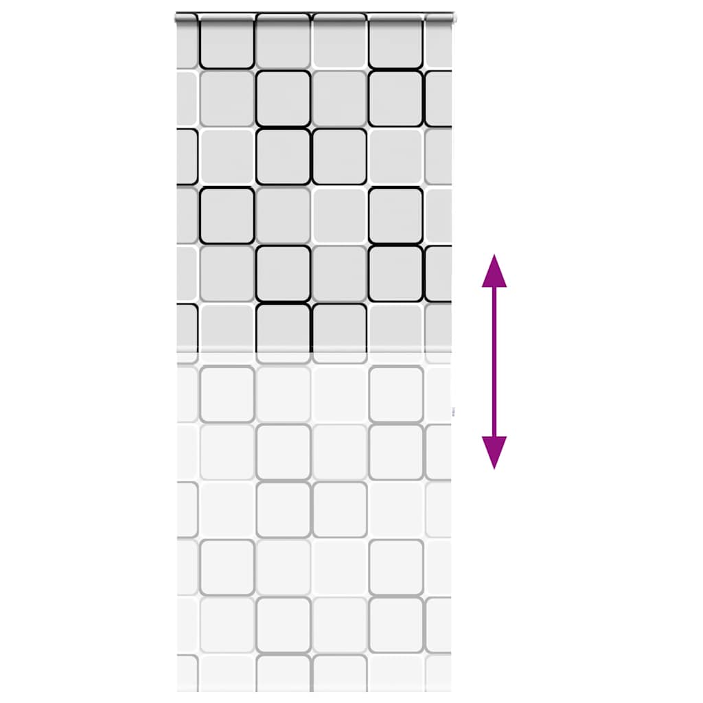 Bruserullegardin med kassette 90x240 cm Stofbredde 86 cm