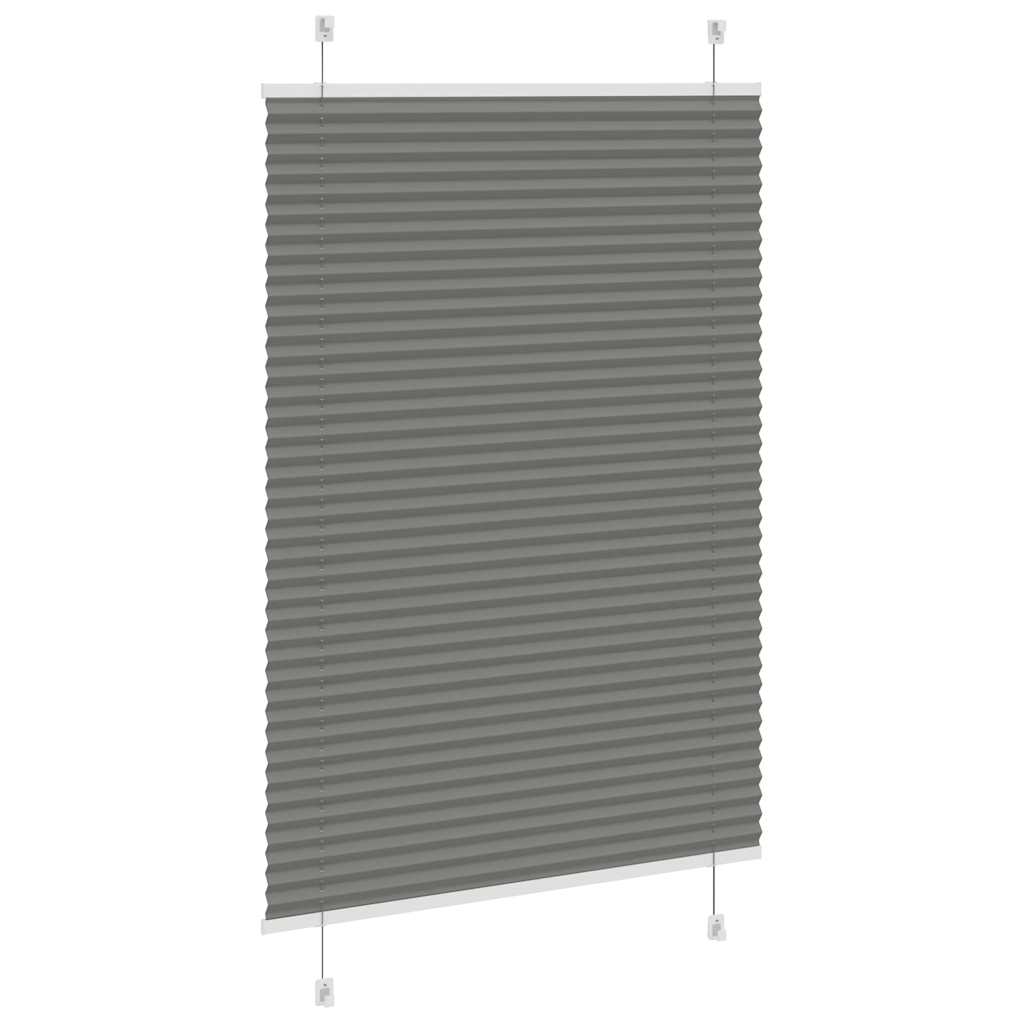 Plisségardin Antracit 100x100 cm Stofbredde 99,4 cm Polyester