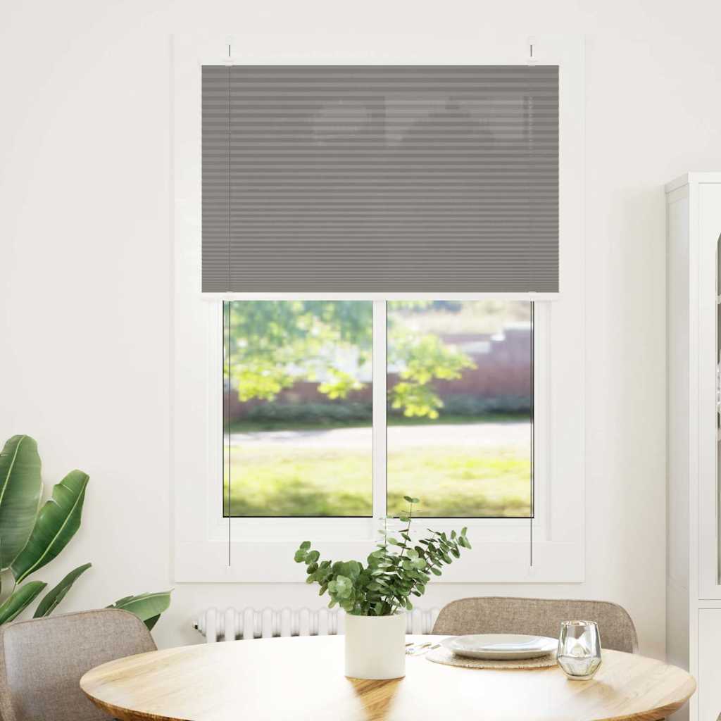Plisségardin Antracit 100x100 cm Stofbredde 99,4 cm Polyester