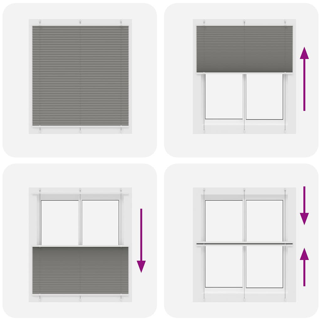 Plisségardin Antracit 120x100 cm Stofbredde 119,4 cm Polyester