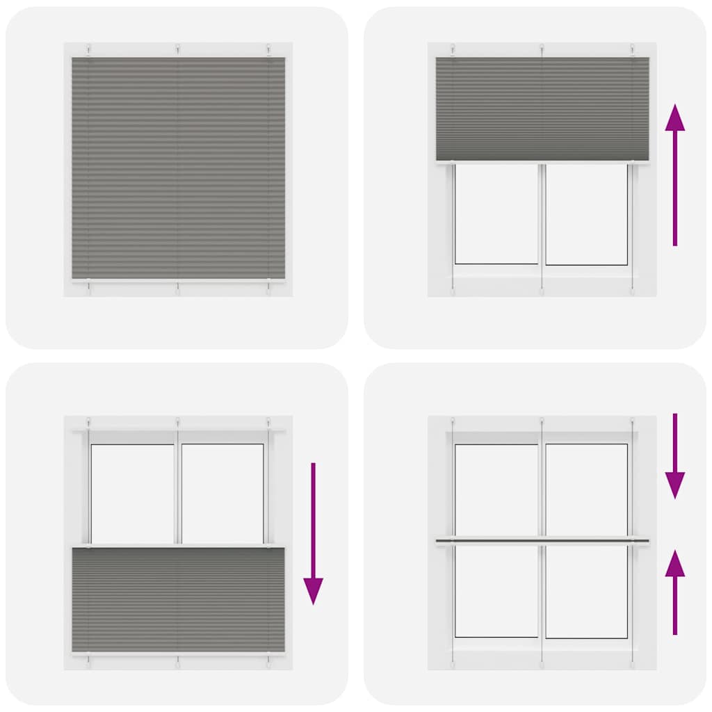 Plisségardin Antracit 120x150 cm Stofbredde 119,4 cm Polyester