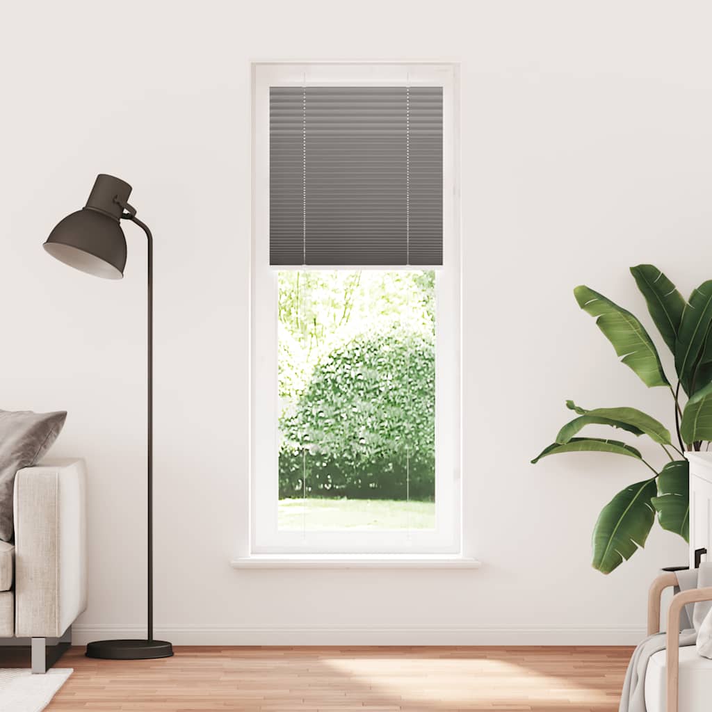 Plisségardin Antracit 75x200 cm Stofbredde 74,4 cm Polyester