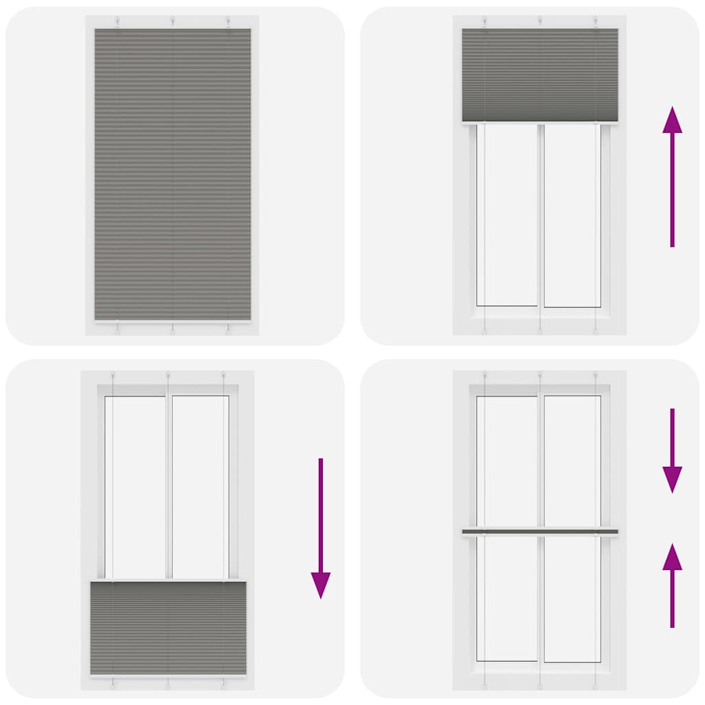 Plisségardin Antracit 105x200 cm Stofbredde 104,4 cm Polyester