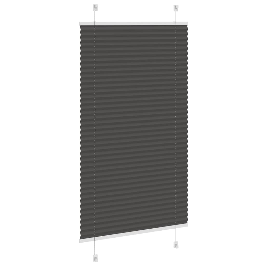 Plisségardin Sort 75x100 cm Stofbredde 74,4 cm Polyester