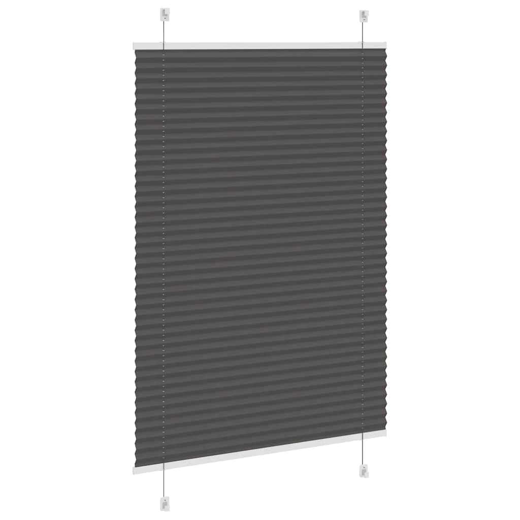 Plisségardin Sort 85x100 cm Stofbredde 84,4 cm Polyester