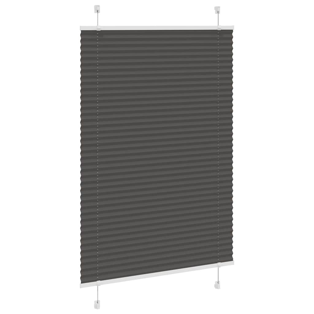 Plisségardin Sort 85x150 cm Stofbredde 84,4 cm Polyester