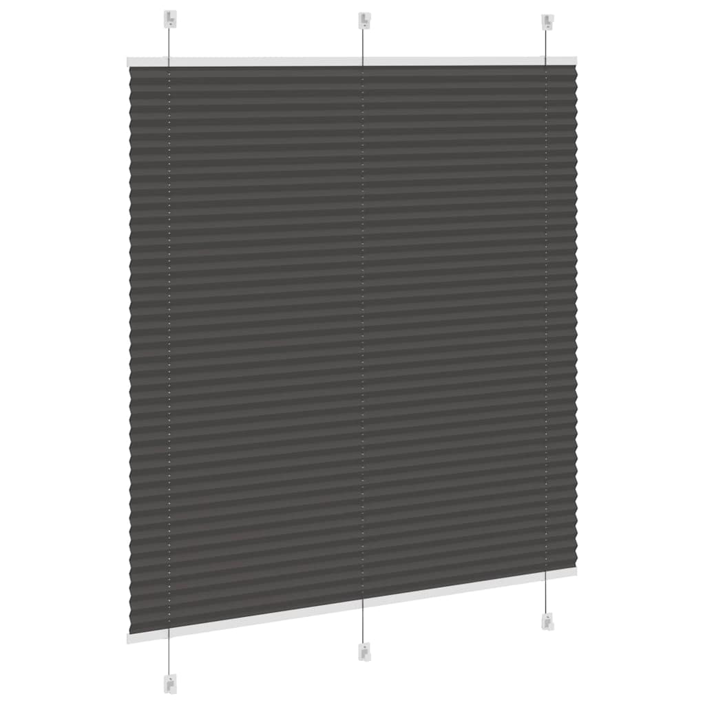 Plisségardin Sort 115x150 cm Stofbredde 114,4 cm Polyester