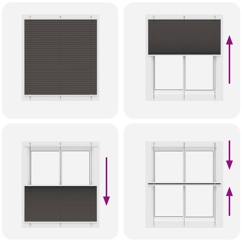 Plisségardin Sort 115x150 cm Stofbredde 114,4 cm Polyester