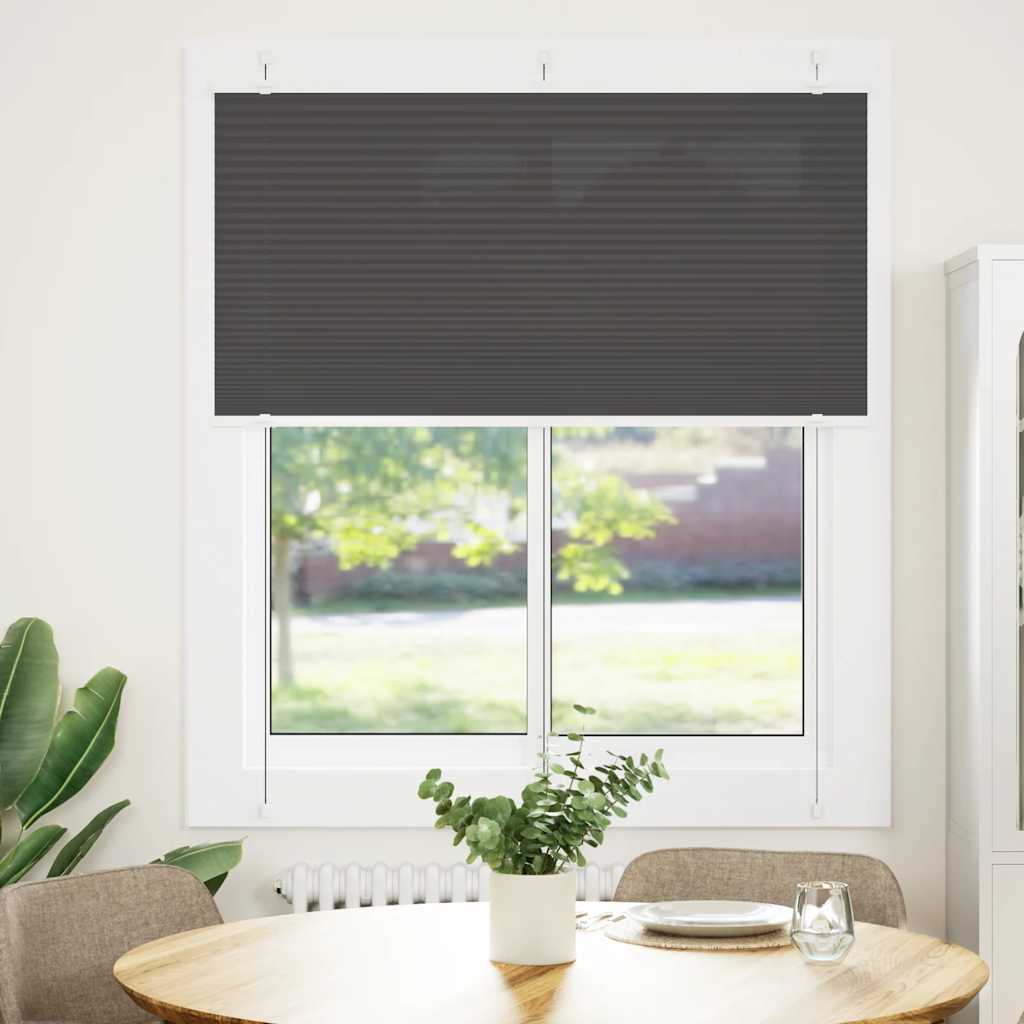 Plisségardin Sort 120x150 cm Stofbredde 119,4 cm Polyester