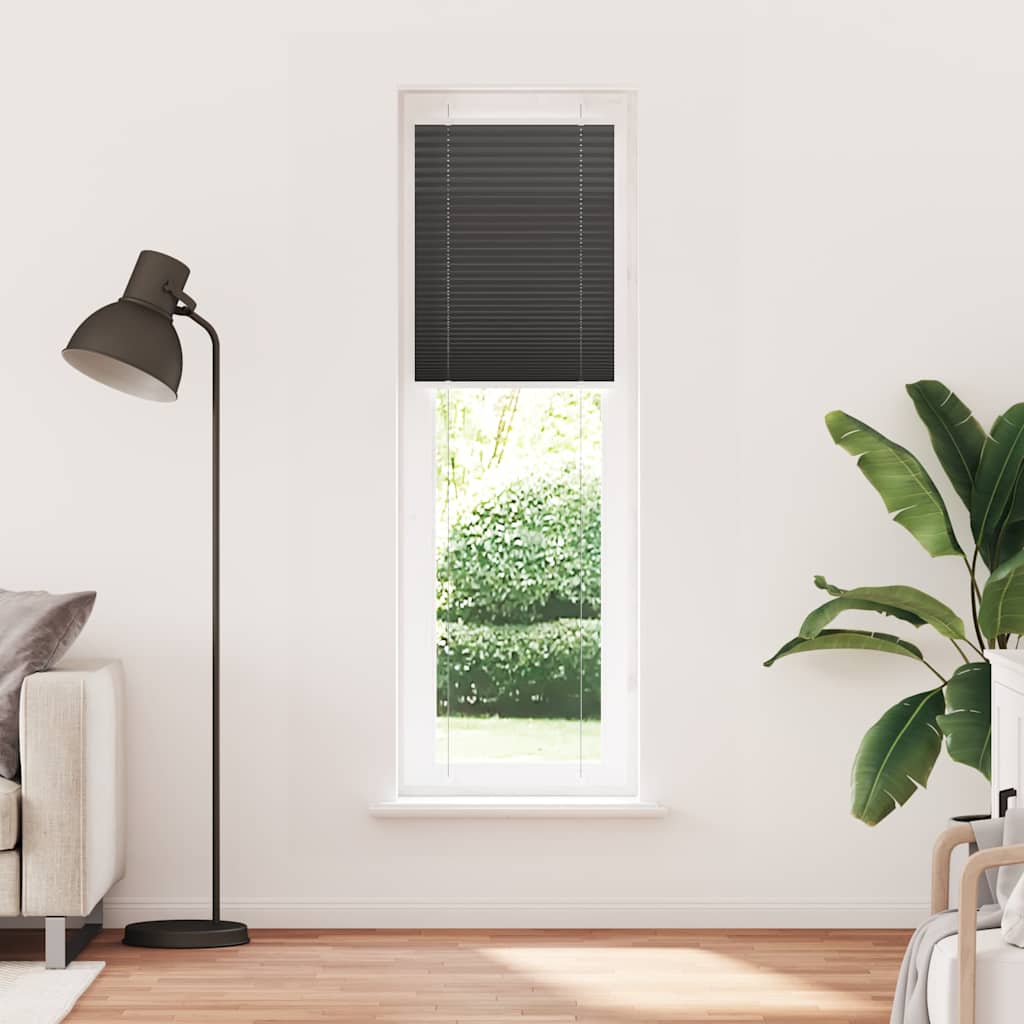 Plisségardin Sort 55x200 cm Stofbredde 54,4 cm Polyester