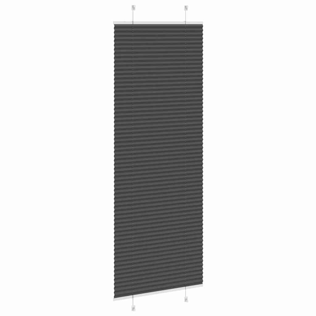 Plisségardin Sort 70x200 cm Stofbredde 69,4 cm Polyester