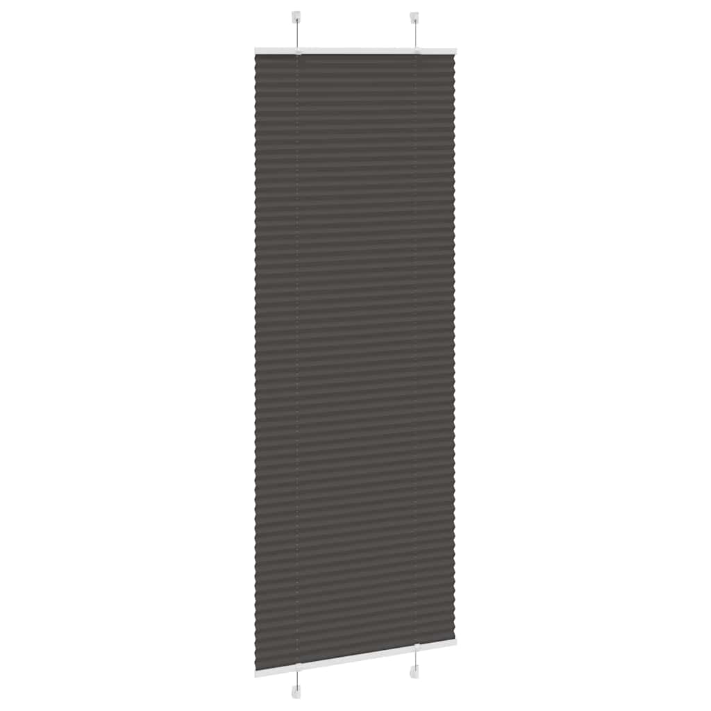 Plisségardin Sort 75x200 cm Stofbredde 74,4 cm Polyester