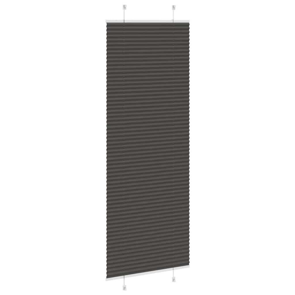 Plisségardin Sort 75x200 cm Stofbredde 74,4 cm Polyester