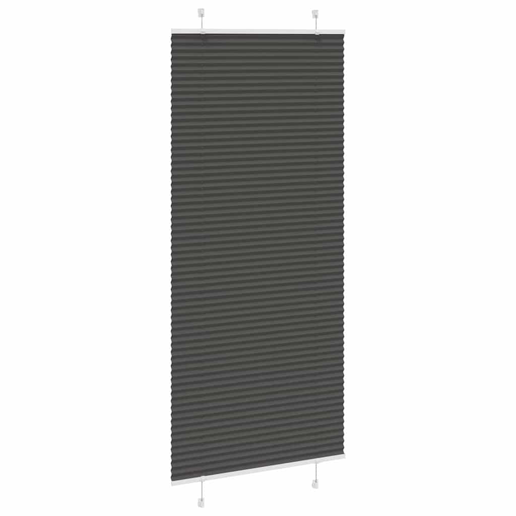 Plisségardin Sort 85x200 cm Stofbredde 84,4 cm Polyester