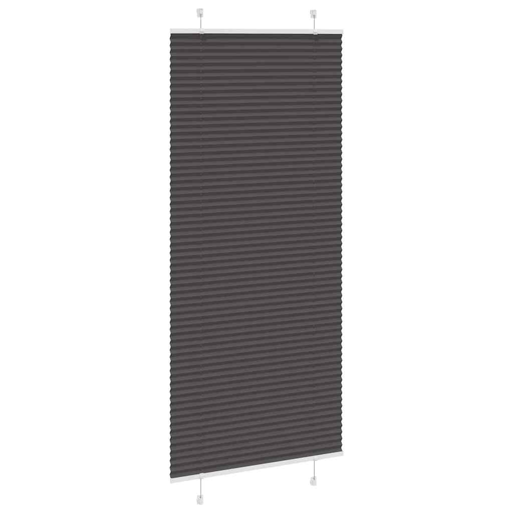 Plisségardin Sort 90x200 cm Stofbredde 89,4 cm Polyester