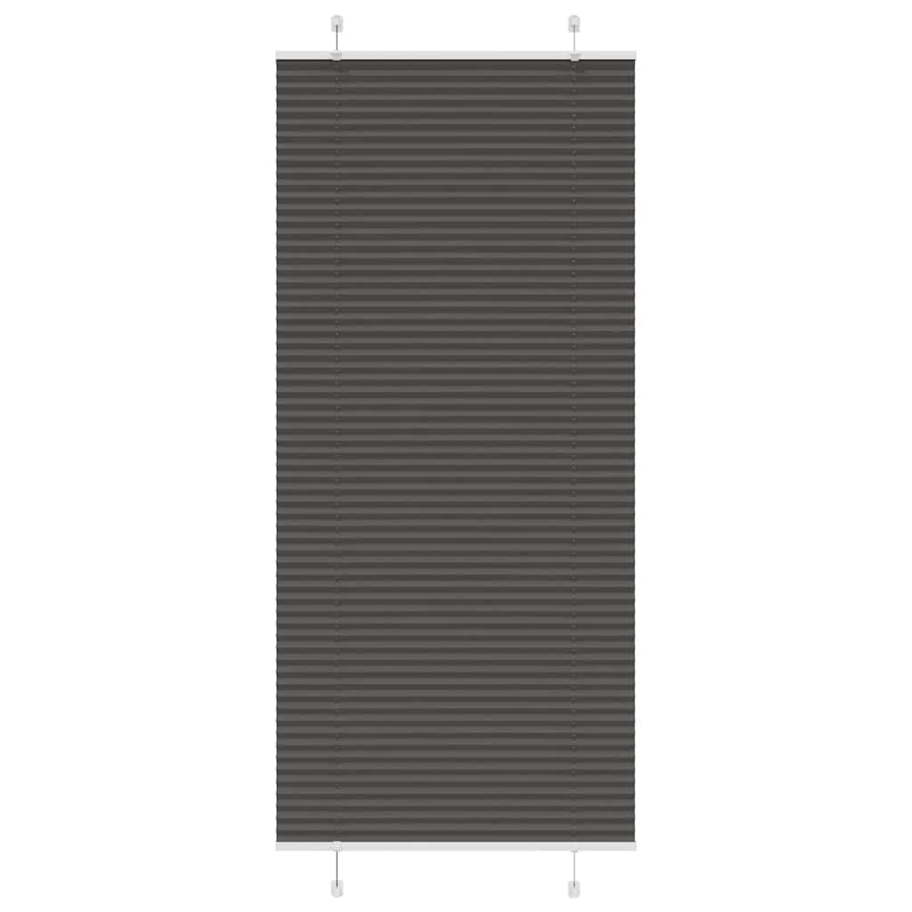 Plisségardin Sort 95x200 cm Stofbredde 94,4 cm Polyester