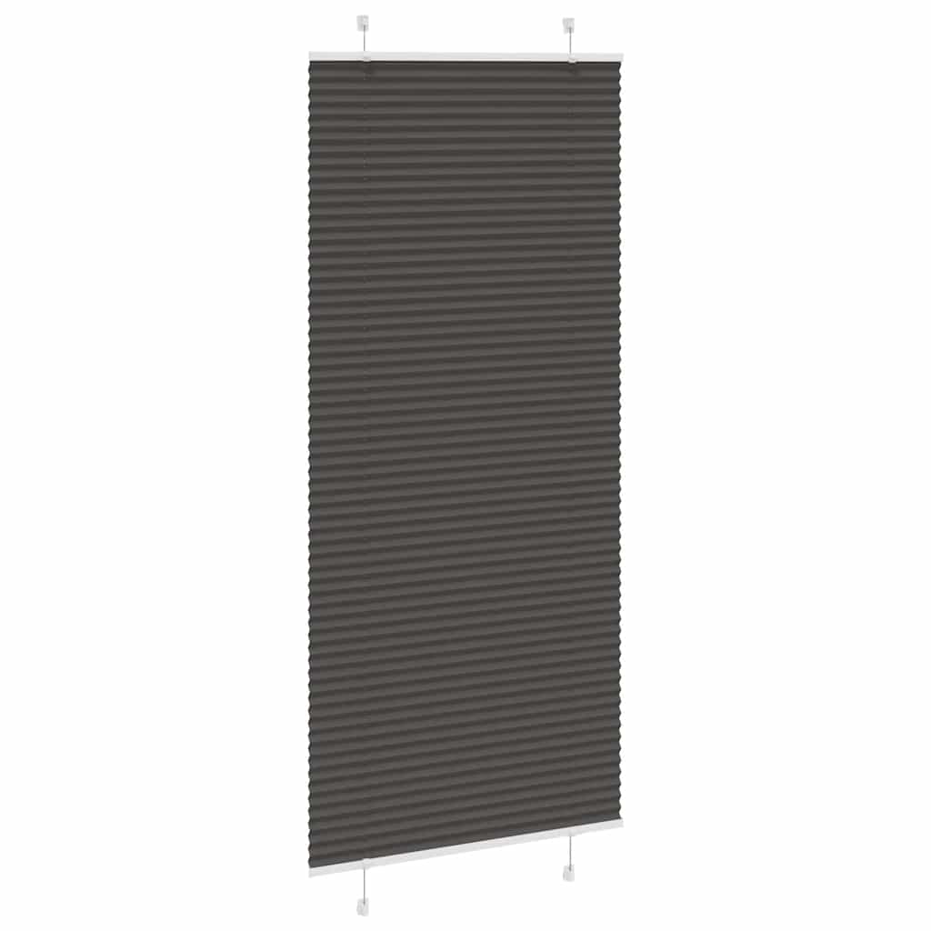 Plisségardin Sort 95x200 cm Stofbredde 94,4 cm Polyester