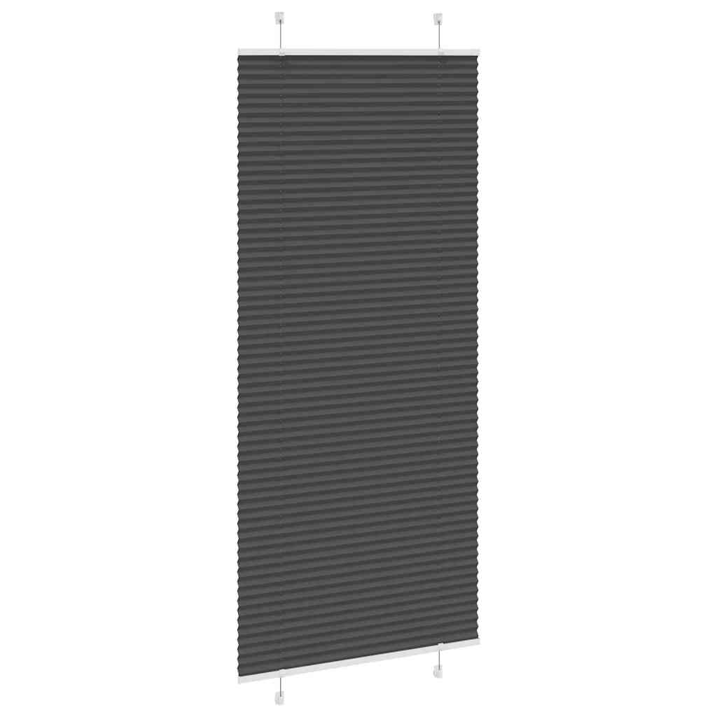 Plisségardin Sort 95x200 cm Stofbredde 94,4 cm Polyester