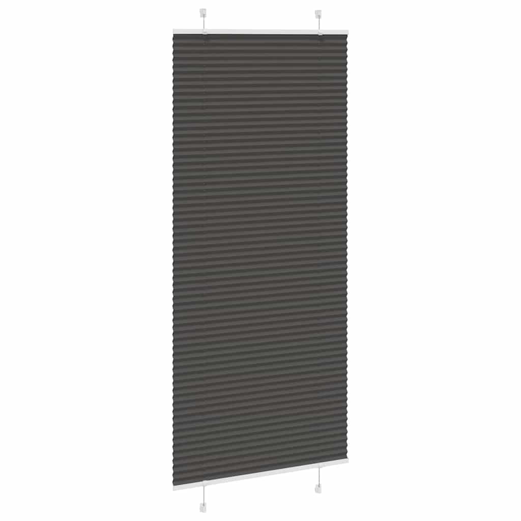 Plisségardin Sort 100x200 cm Stofbredde 99,4 cm Polyester