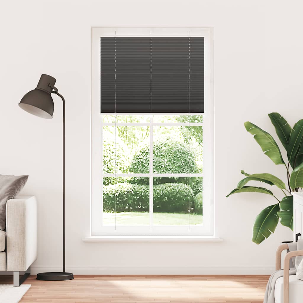 Plisségardin Sort 110x200 cm Stofbredde 109,4 cm Polyester