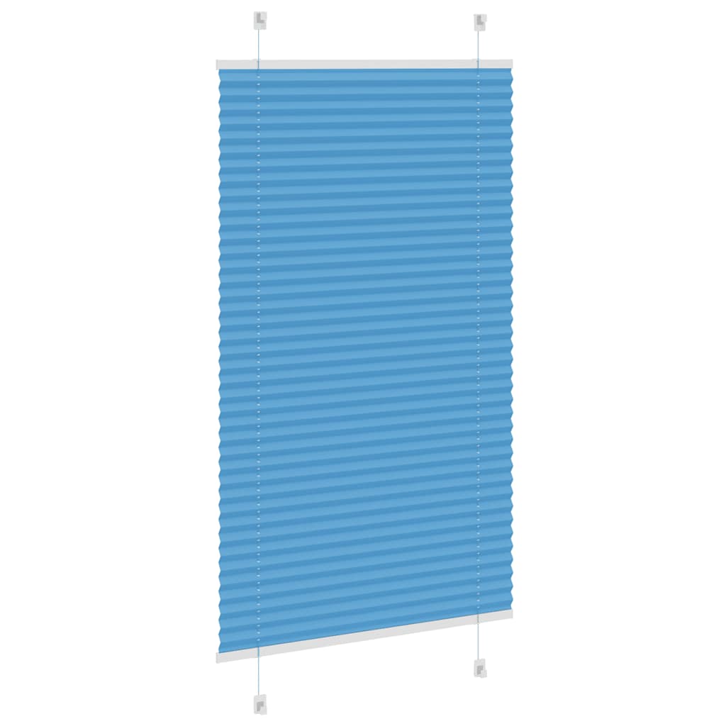 Plisségardin Blå 75x100 cm Stofbredde 74,4 cm Polyester