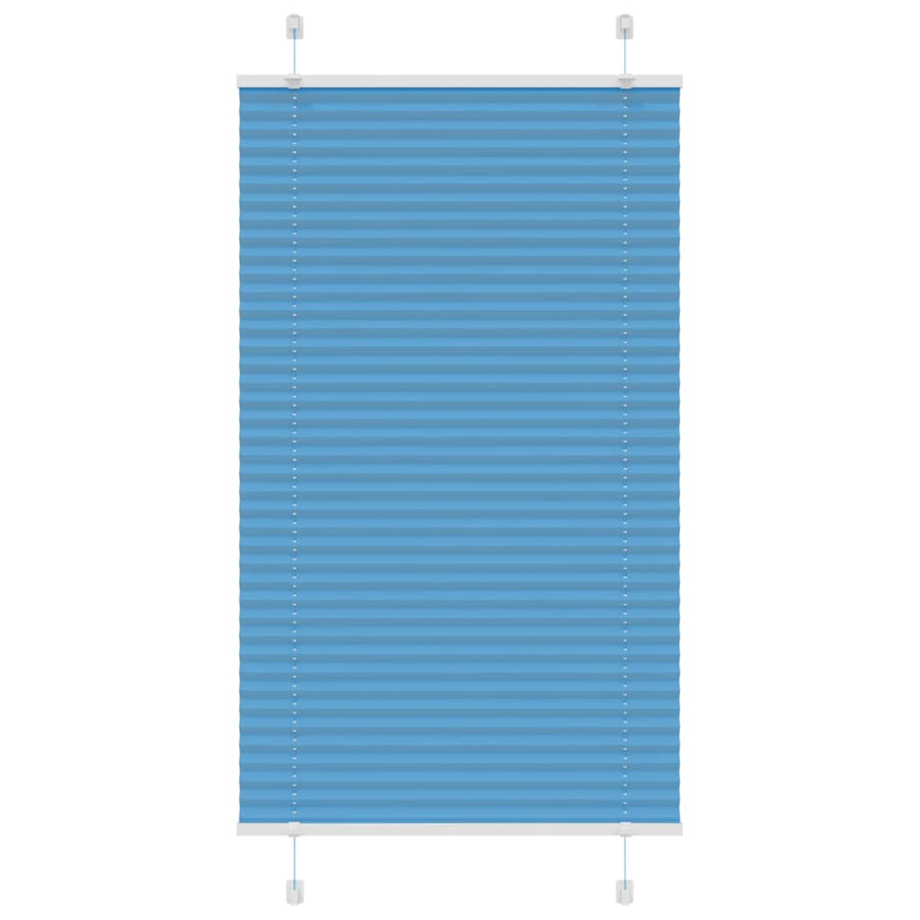 Plisségardin Blå 80x100 cm Stofbredde 79,4 cm Polyester