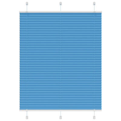Plisségardin Blå 105x100 cm Stofbredde 104,4 cm Polyester