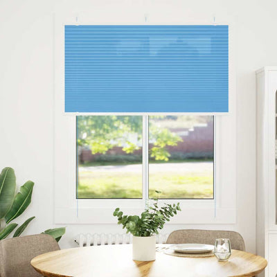Plisségardin Blå 105x100 cm Stofbredde 104,4 cm Polyester