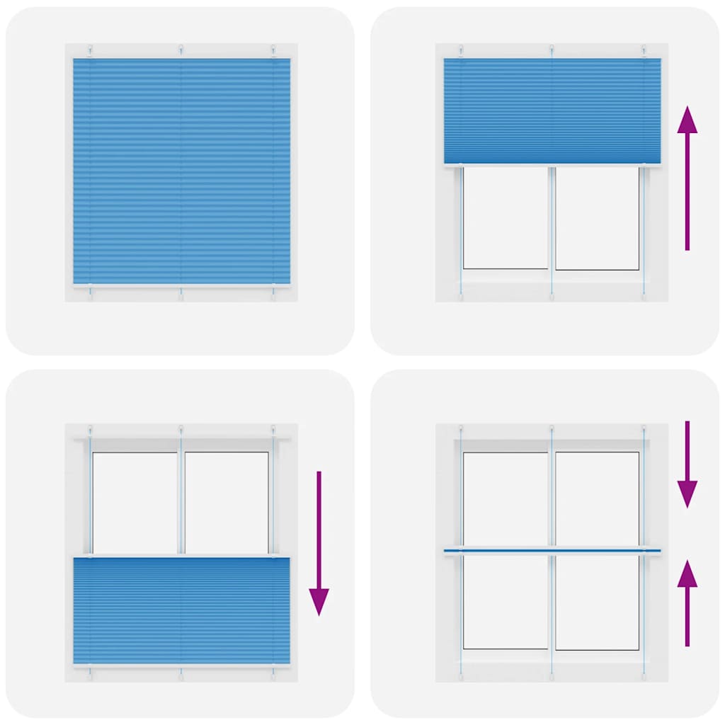 Plisségardin Blå 120x100 cm Stofbredde 119,4 cm Polyester