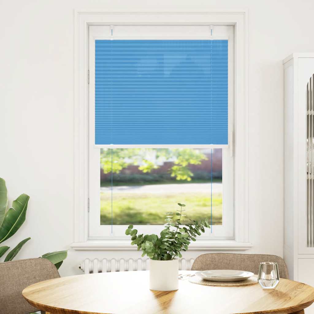 Plisségardin Blå 75x150 cm Stofbredde 74,4 cm Polyester