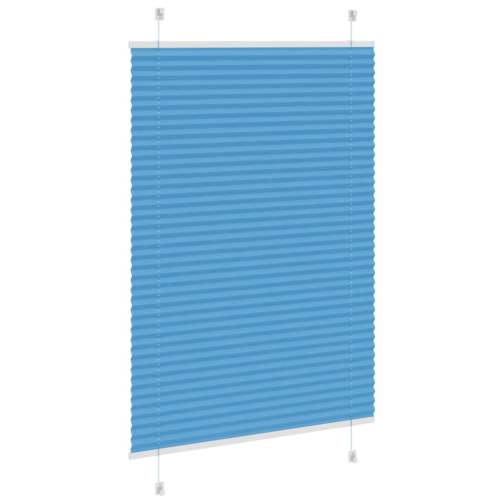 Plisségardin Blå 95x150 cm Stofbredde 94,4 cm Polyester