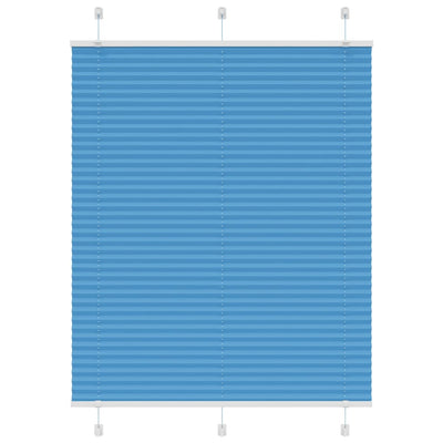 Plisségardin Blå 105x150 cm Stofbredde 104,4 cm Polyester
