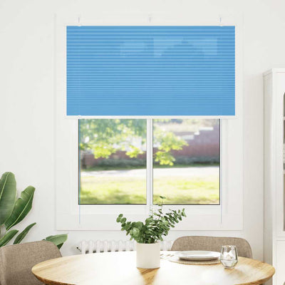 Plisségardin Blå 105x150 cm Stofbredde 104,4 cm Polyester