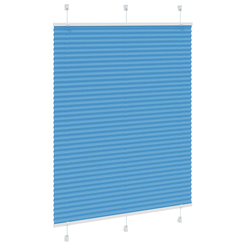 Plisségardin Blå 105x150 cm Stofbredde 104,4 cm Polyester