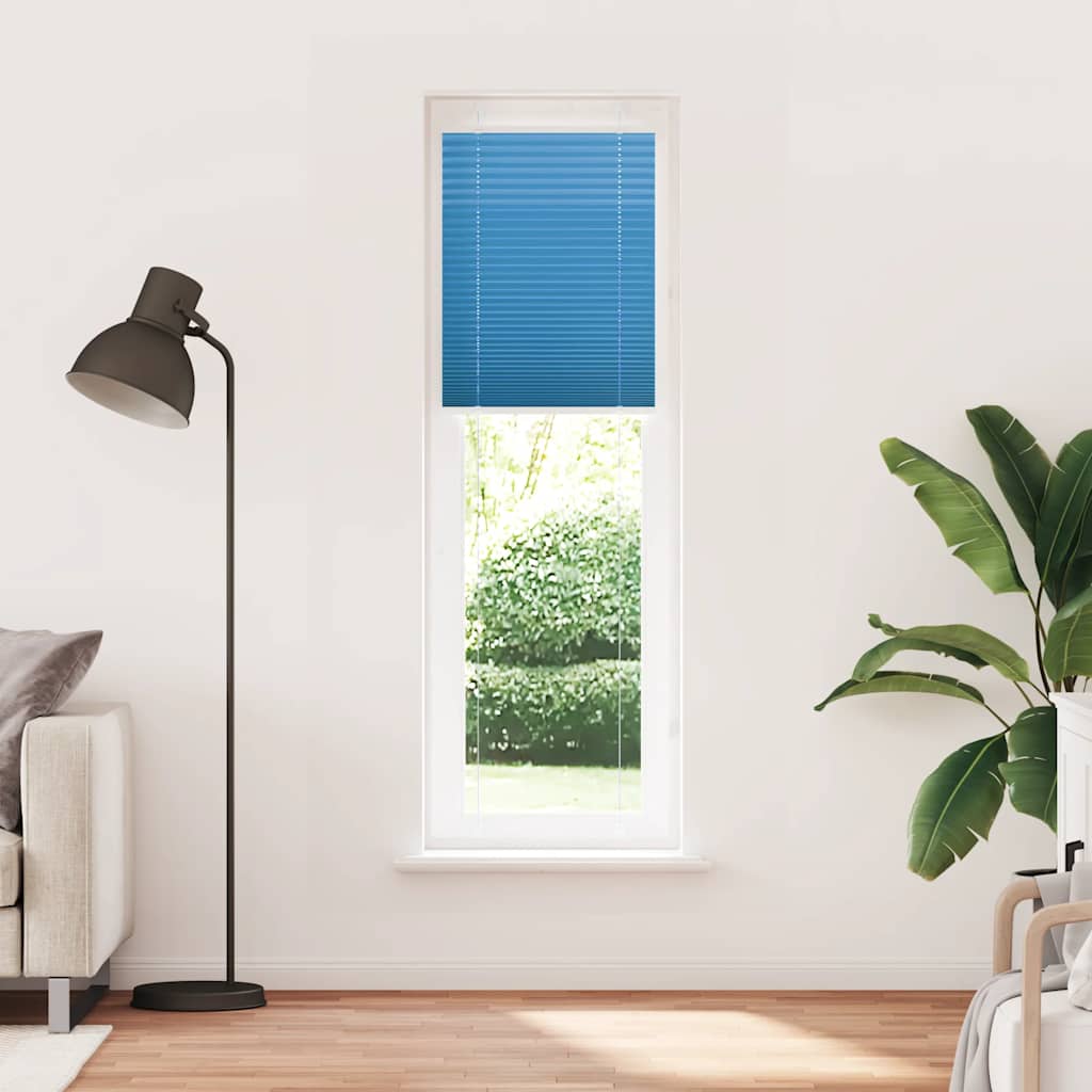 Plisségardin Blå 60x200 cm Stofbredde 59,4 cm Polyester