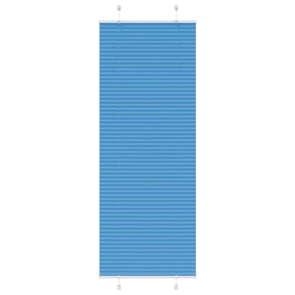 Plisségardin Blå 75x200 cm Stofbredde 74,4 cm Polyester
