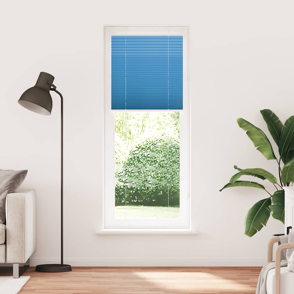 Plisségardin Blå 75x200 cm Stofbredde 74,4 cm Polyester