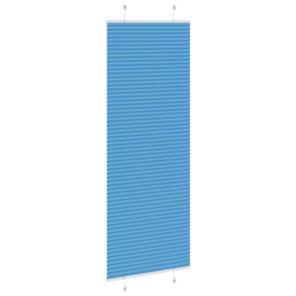 Plisségardin Blå 75x200 cm Stofbredde 74,4 cm Polyester