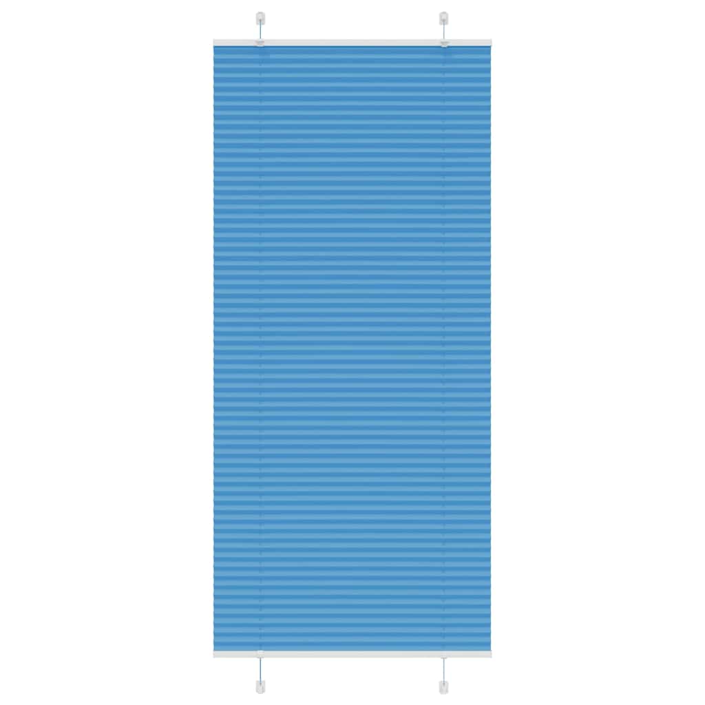 Plisségardin Blå 85x200 cm Stofbredde 84,4 cm Polyester