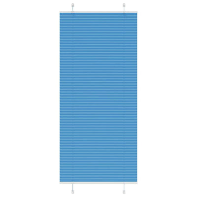 Plisségardin Blå 85x200 cm Stofbredde 84,4 cm Polyester
