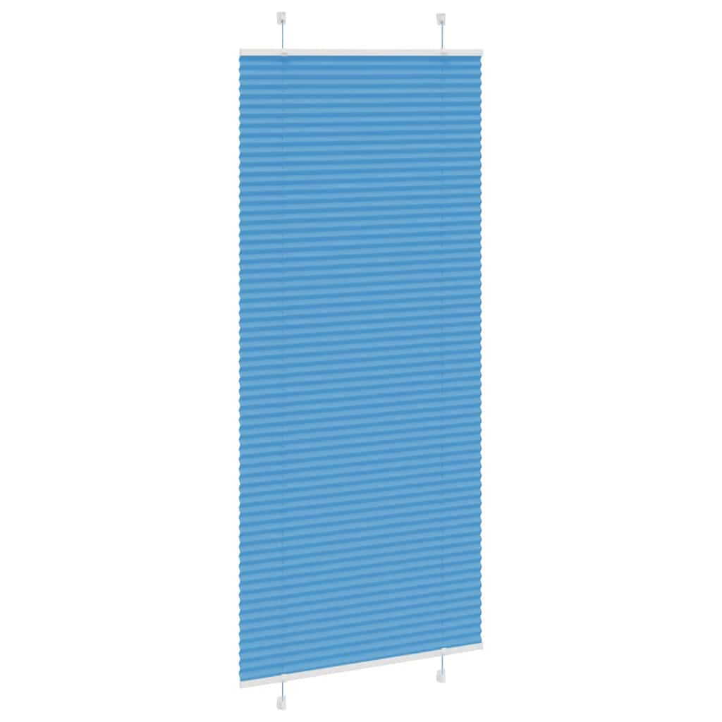 Plisségardin Blå 85x200 cm Stofbredde 84,4 cm Polyester