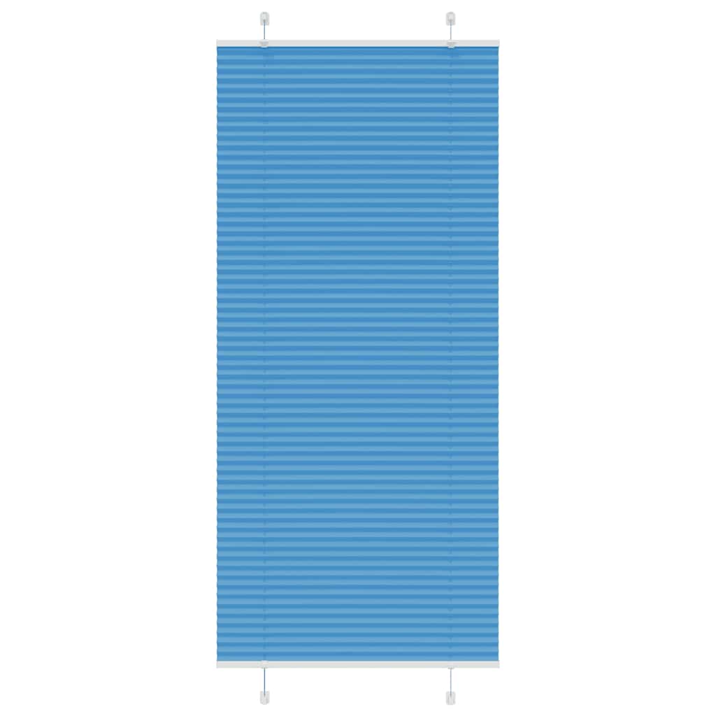 Plisségardin Blå 95x200 cm Stofbredde 94,4 cm Polyester