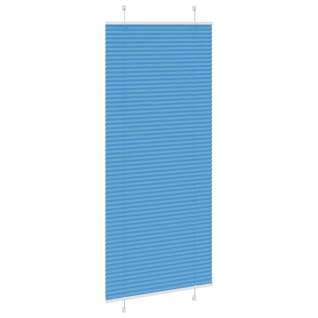 Plisségardin Blå 95x200 cm Stofbredde 94,4 cm Polyester