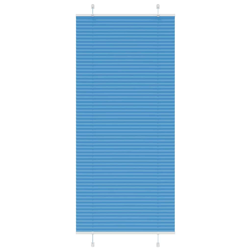 Plisségardin Blå 100x200 cm Stofbredde 99,4 cm Polyester
