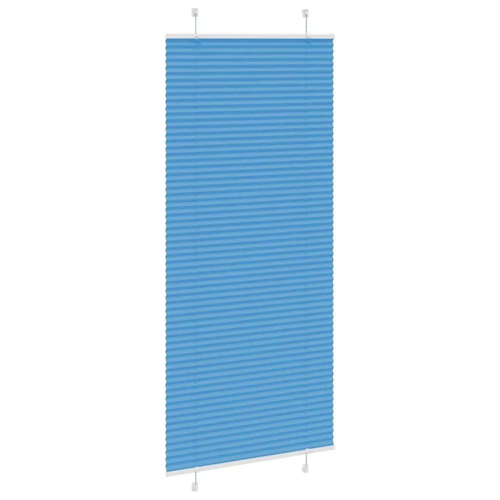 Plisségardin Blå 100x200 cm Stofbredde 99,4 cm Polyester